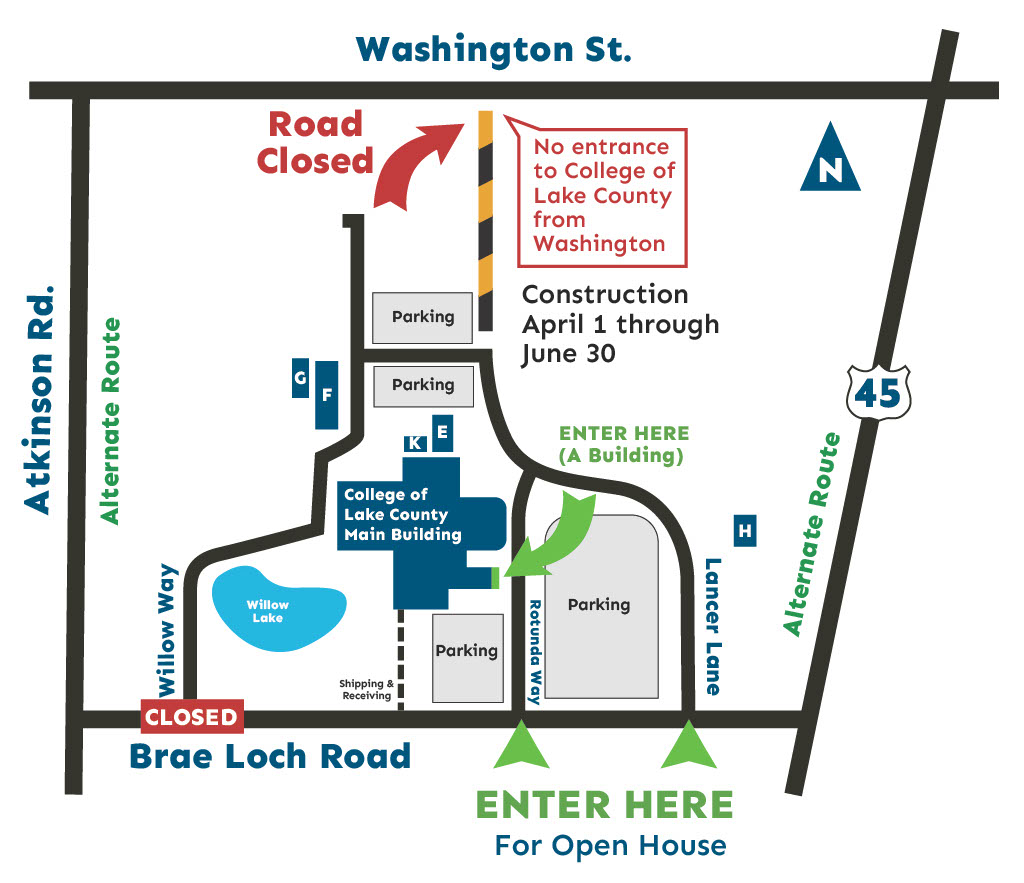 Map of the construction routes