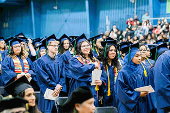 A crowd shot of the graduates