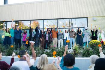 College and community leaders standing together