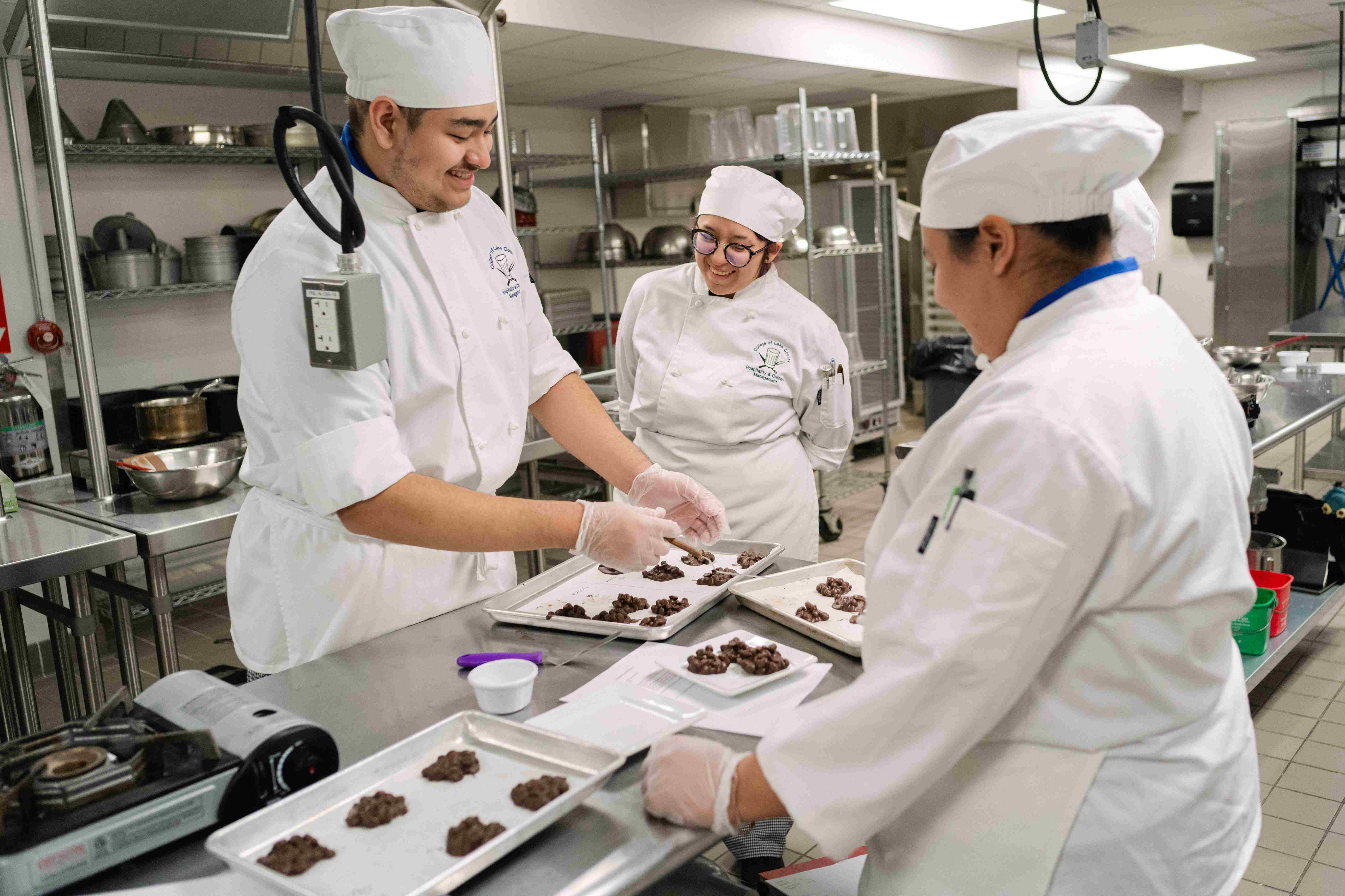 Students making dessert treats