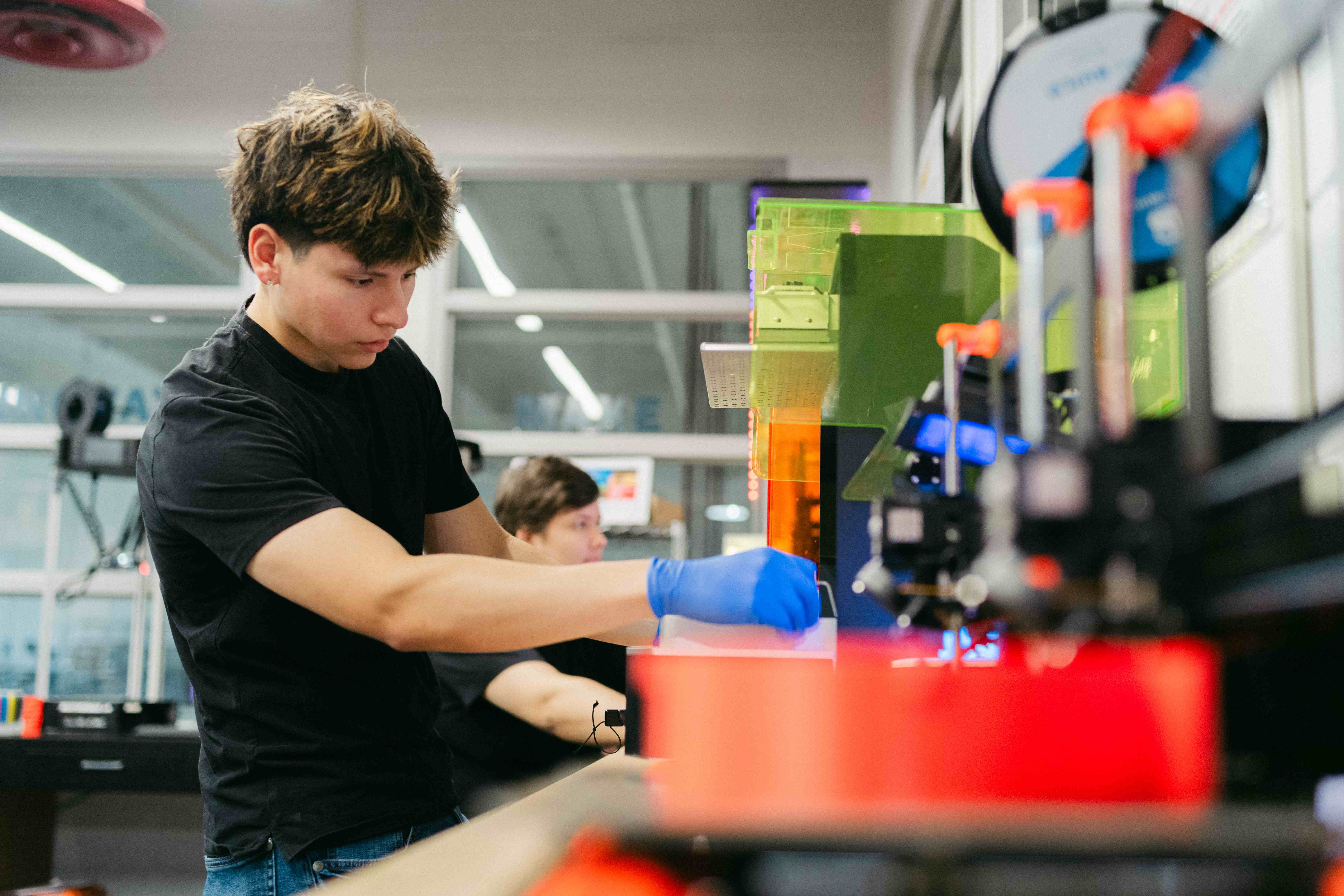 A student working in the Baxter Lab