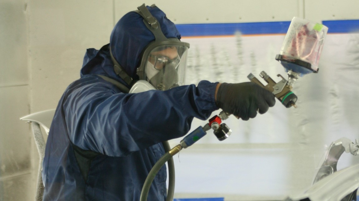 Student competing in automotive