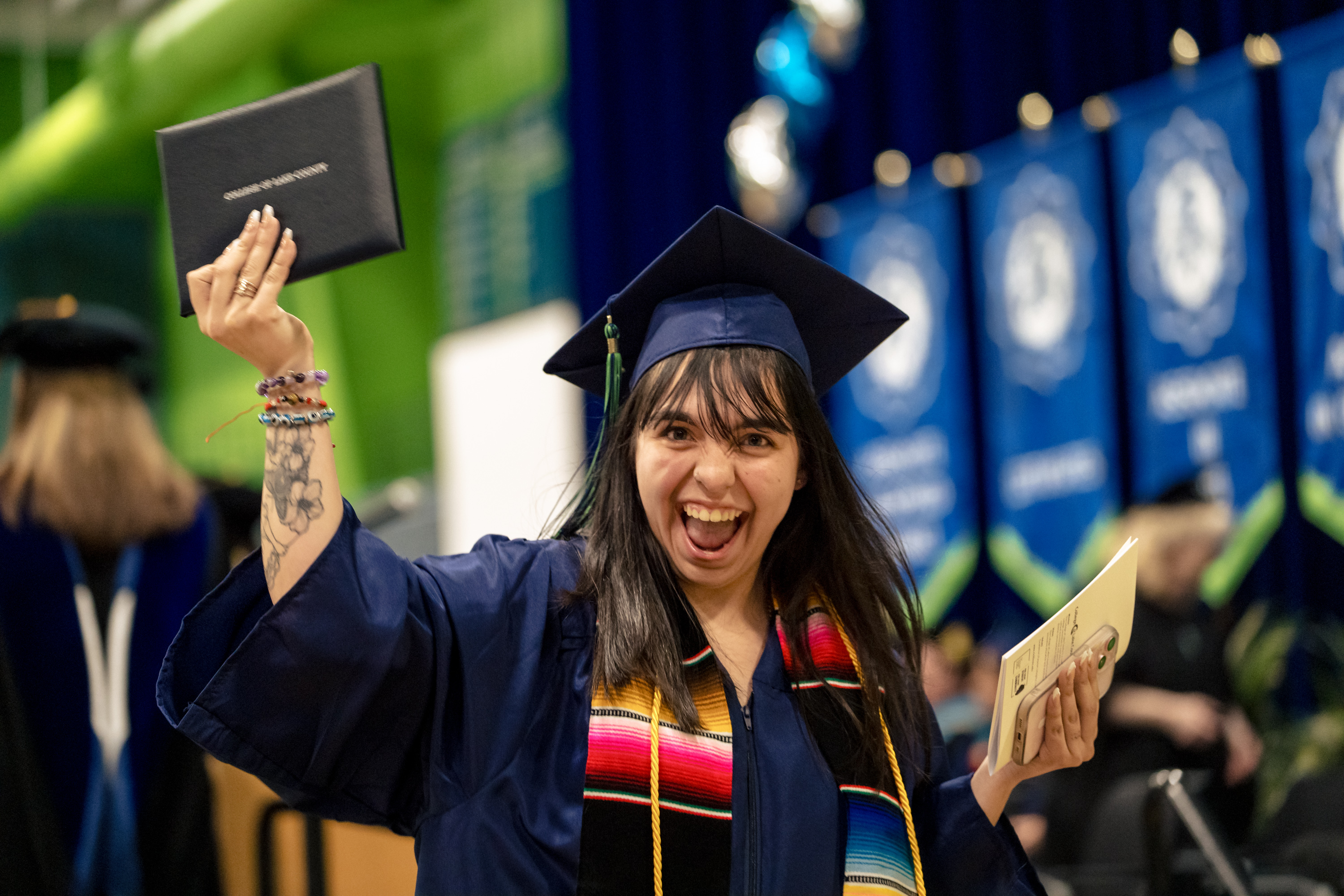 Student receiving diploma