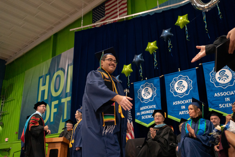 A student walking the stage