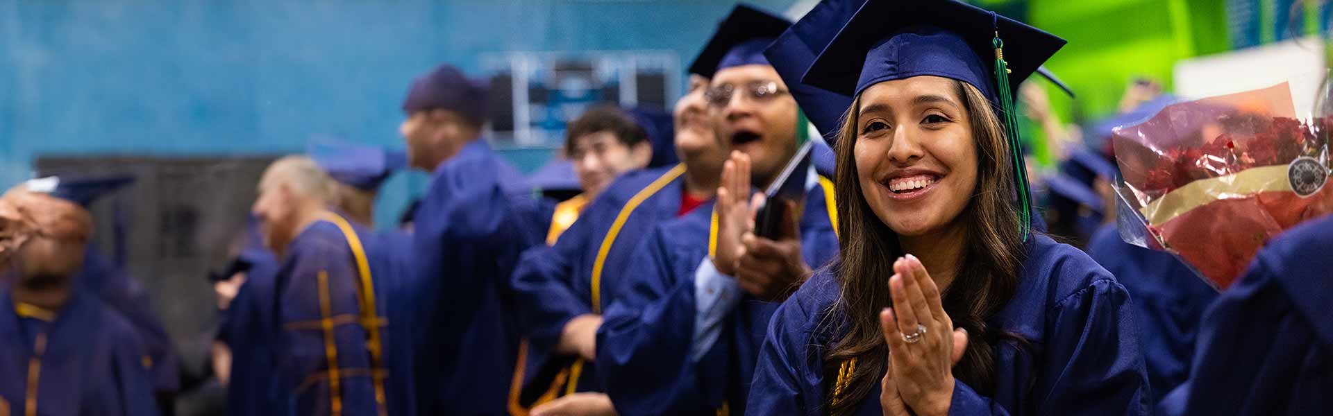 Graduation photo showing happy graduates