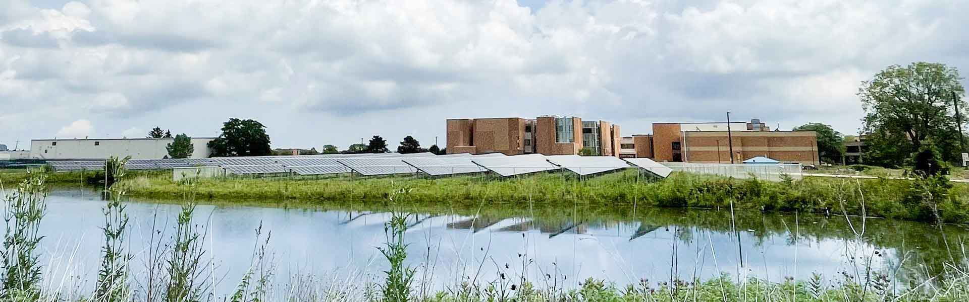 Grayslake campus looking over the solar field