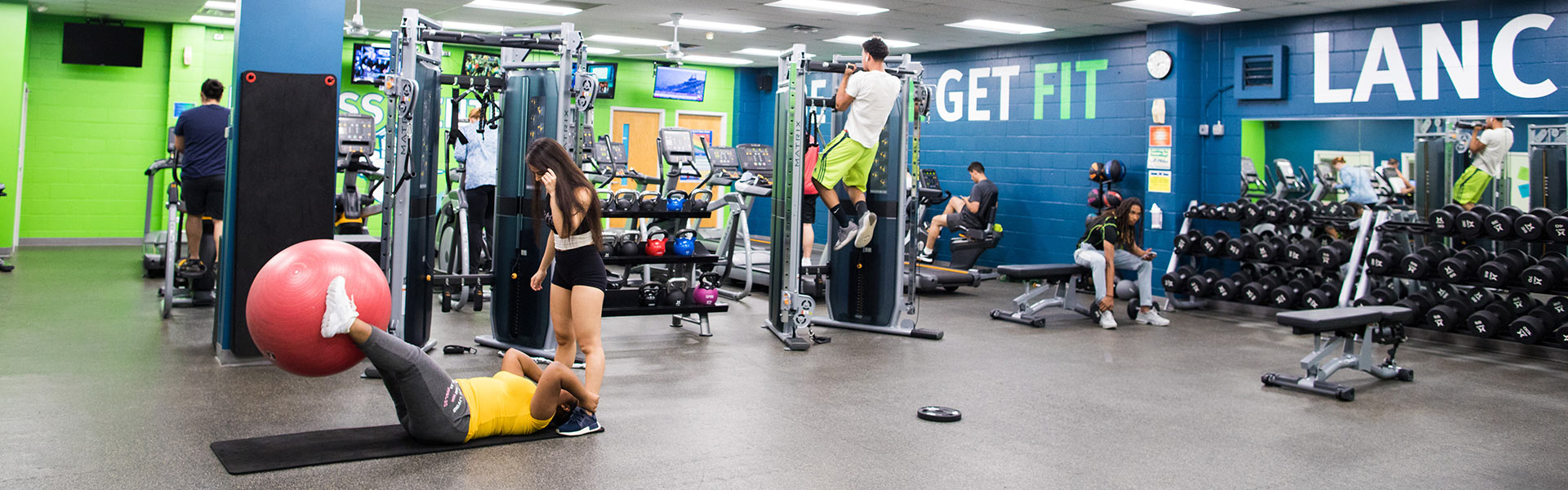 Fitness Room with students exercising