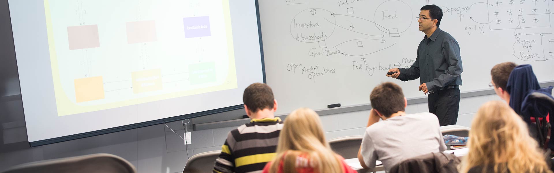 Professor lecturing math
