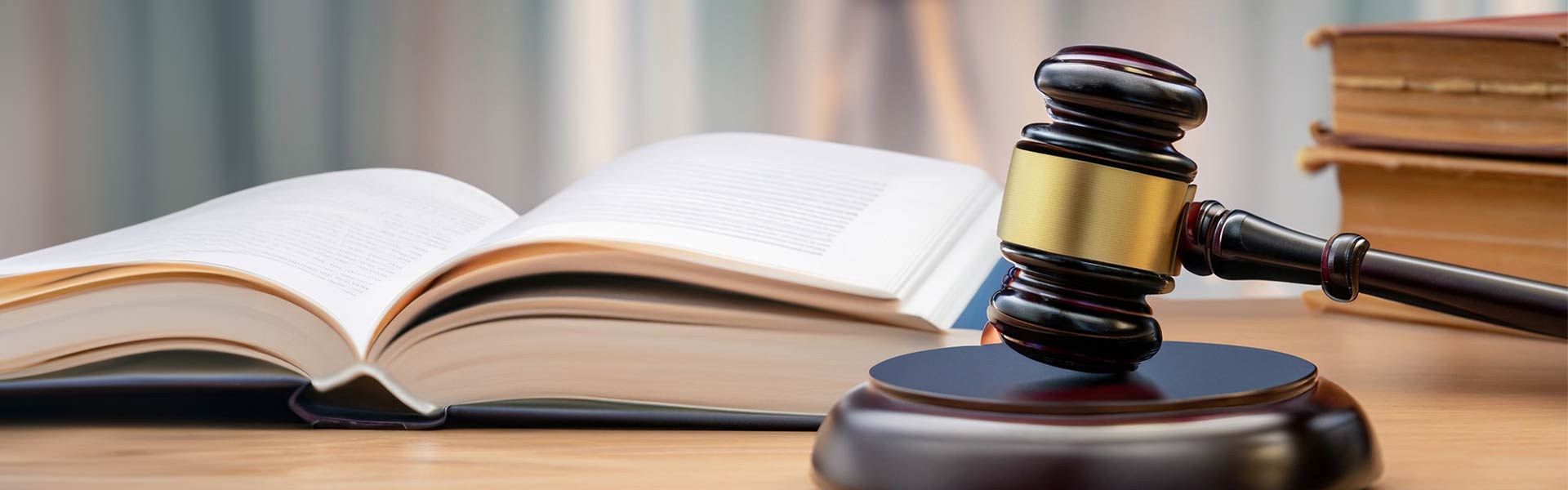 Gavel and book on a desk