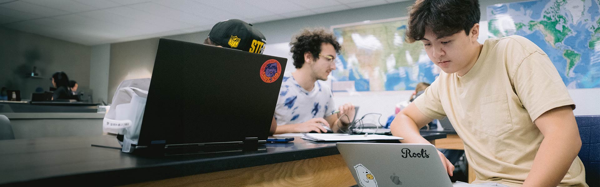 Students working in a group