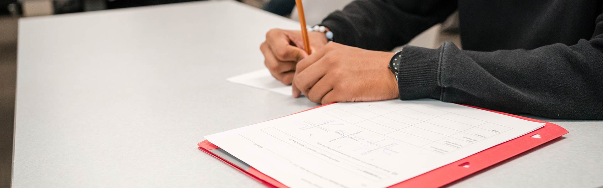 Student working on math problems
