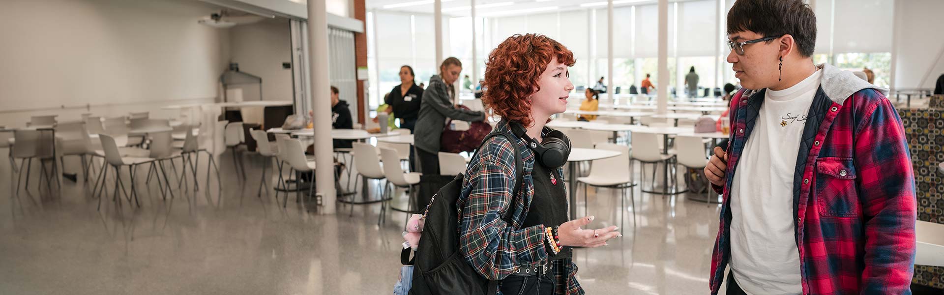 Two students in conversation