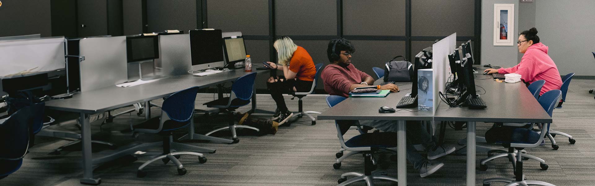 students working in study carrel