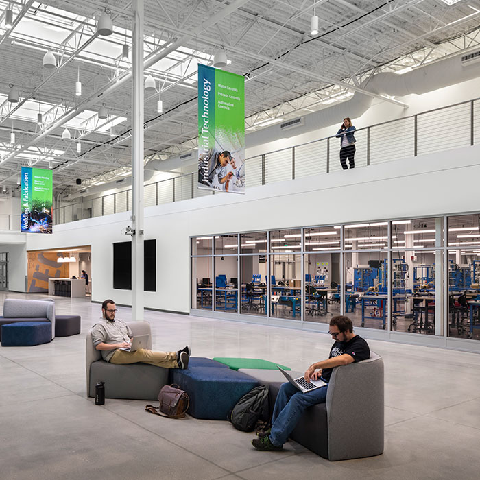 Students in the lobby of the ATC