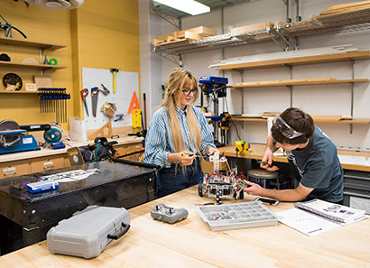 Students creating in the Baxter Innovation Lab