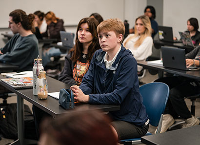 Students intently listening to a lesson