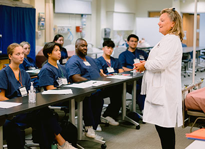 nursing students in class listening to lesson