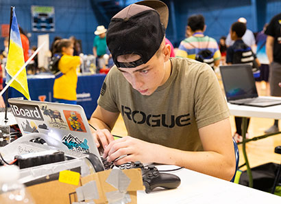 Photo of student at Maker event