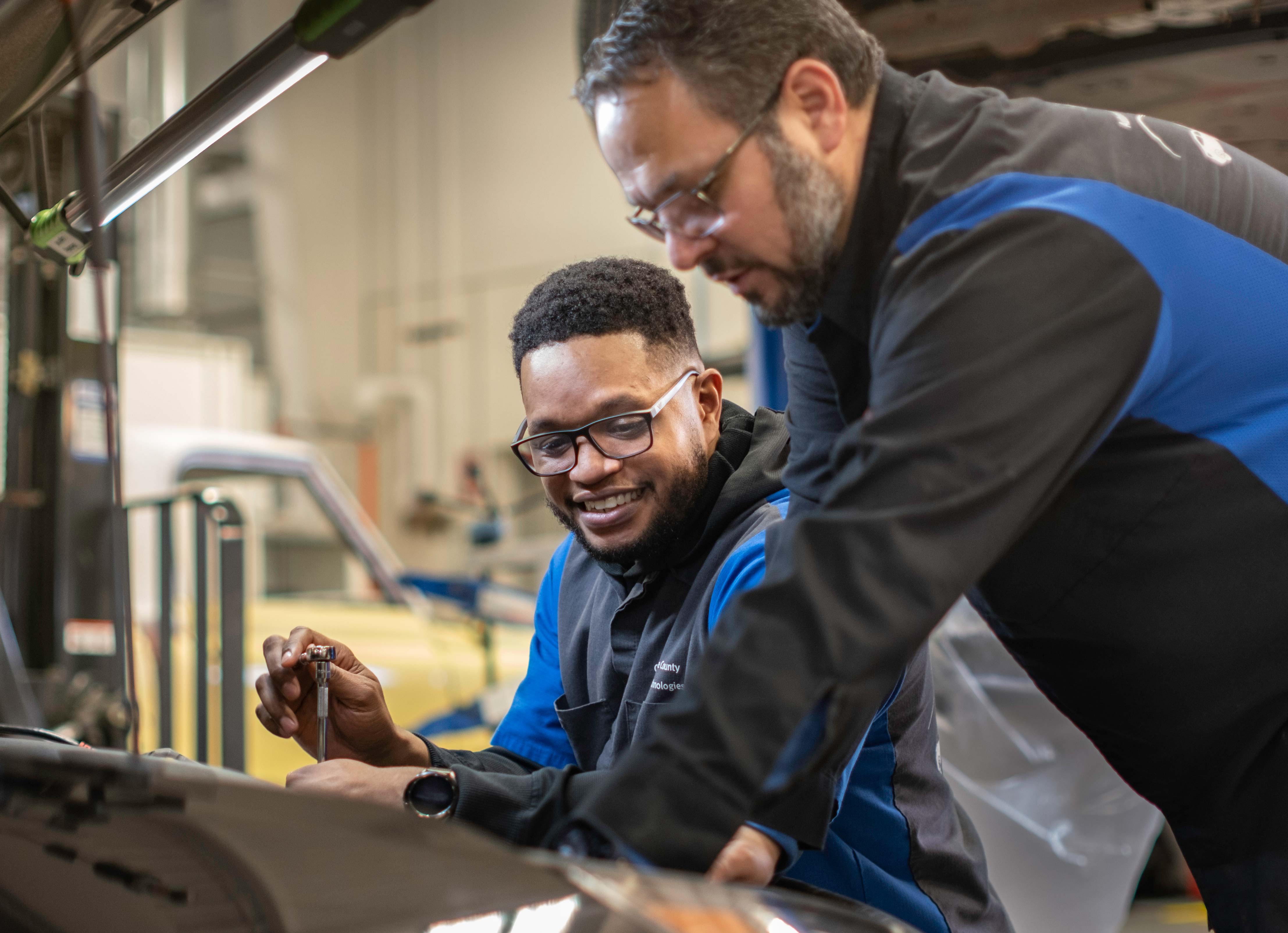 Auto Repair student and teacher