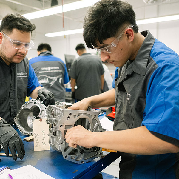 Automotive Technology students learning hands on