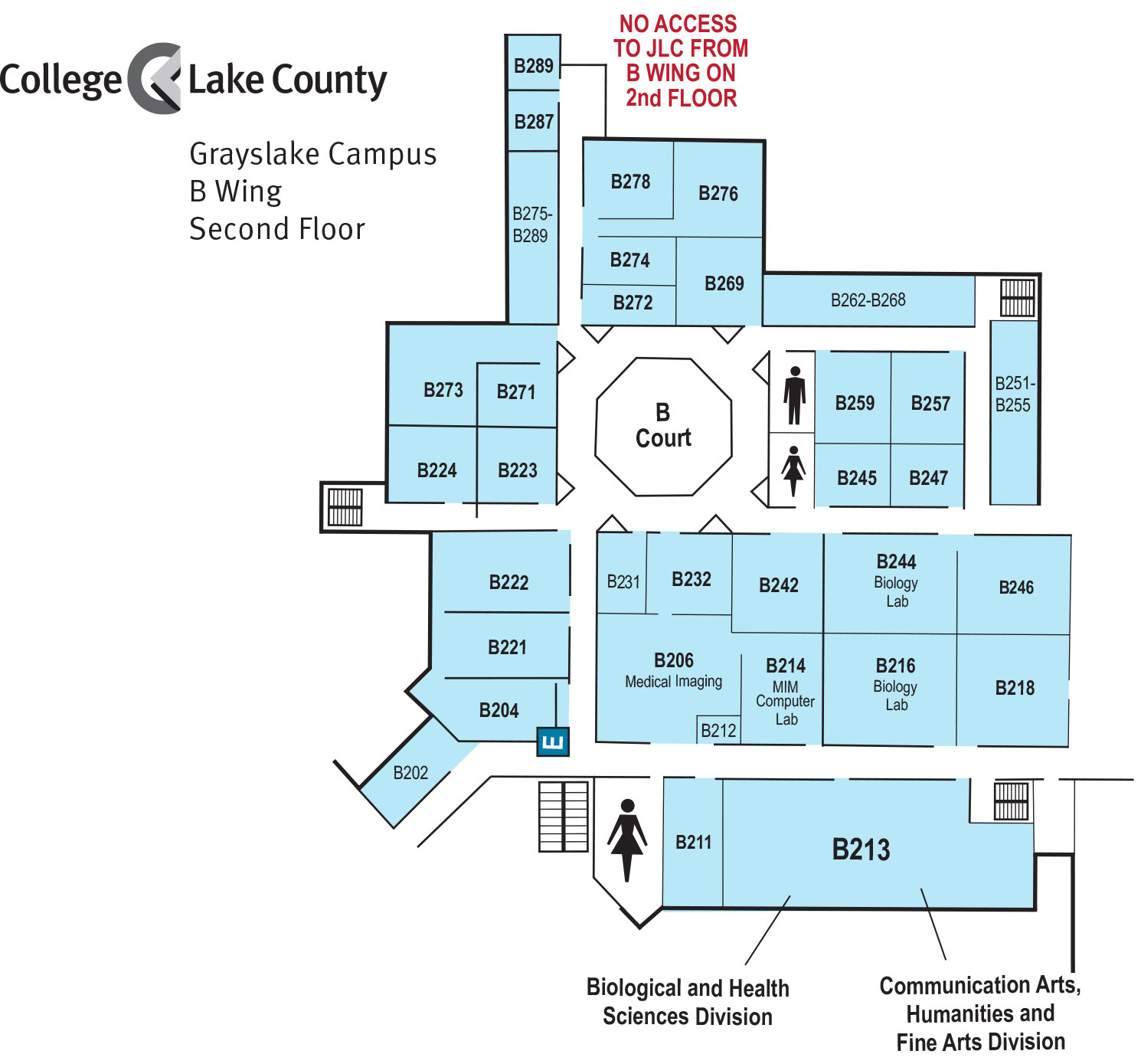 B Wing, Second Floor, Grayslake Campus