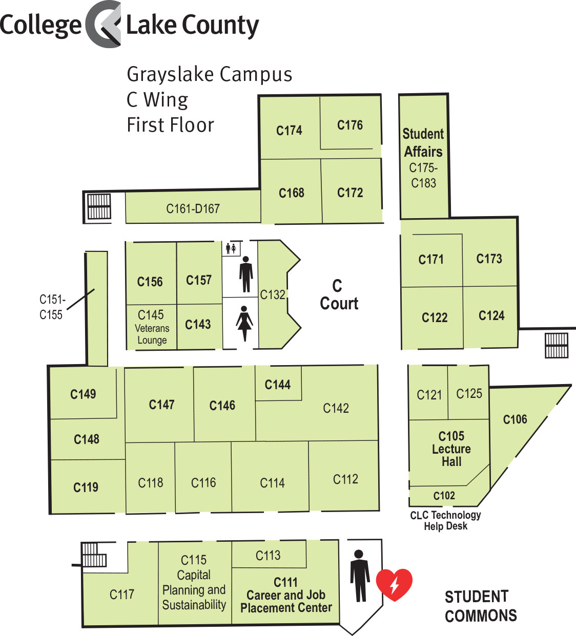 C Wing, First Floor, Grayslake Campus