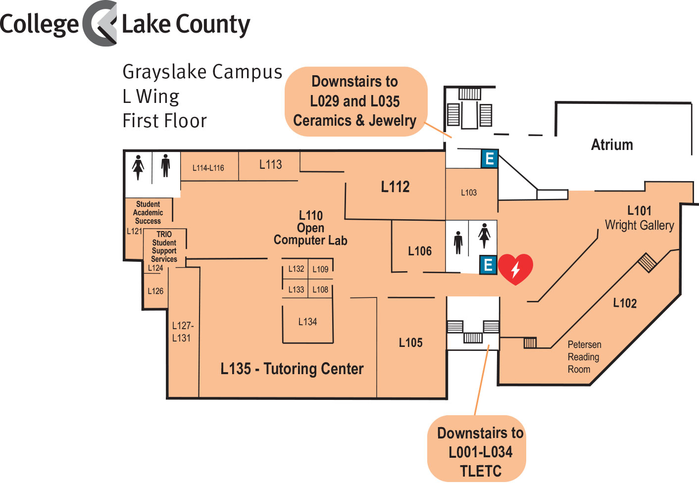 L Wing, First Floor, Grayslake Campus