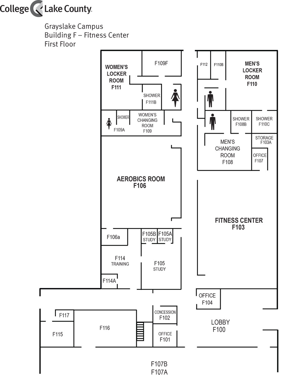 Floor plan Building F, 1st floor, Grayslake Campus