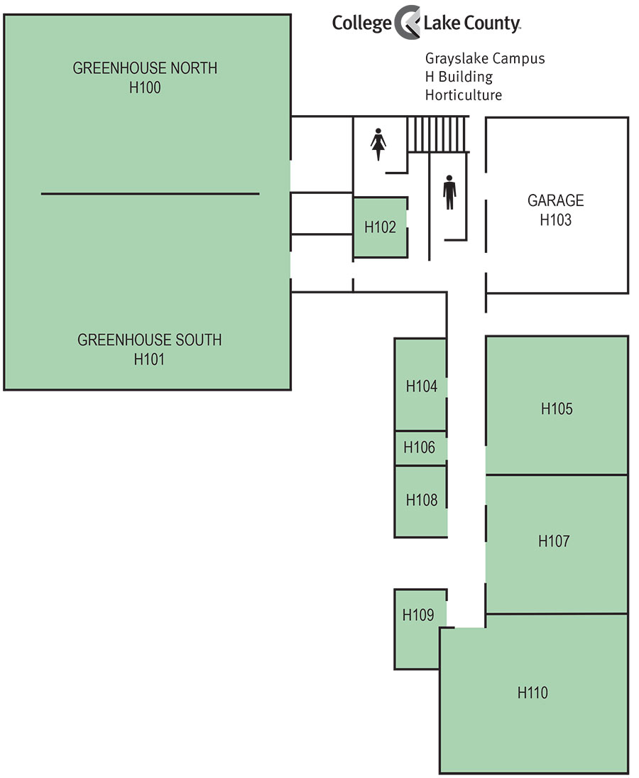 Floor plan of H Building, Grayslake Campus