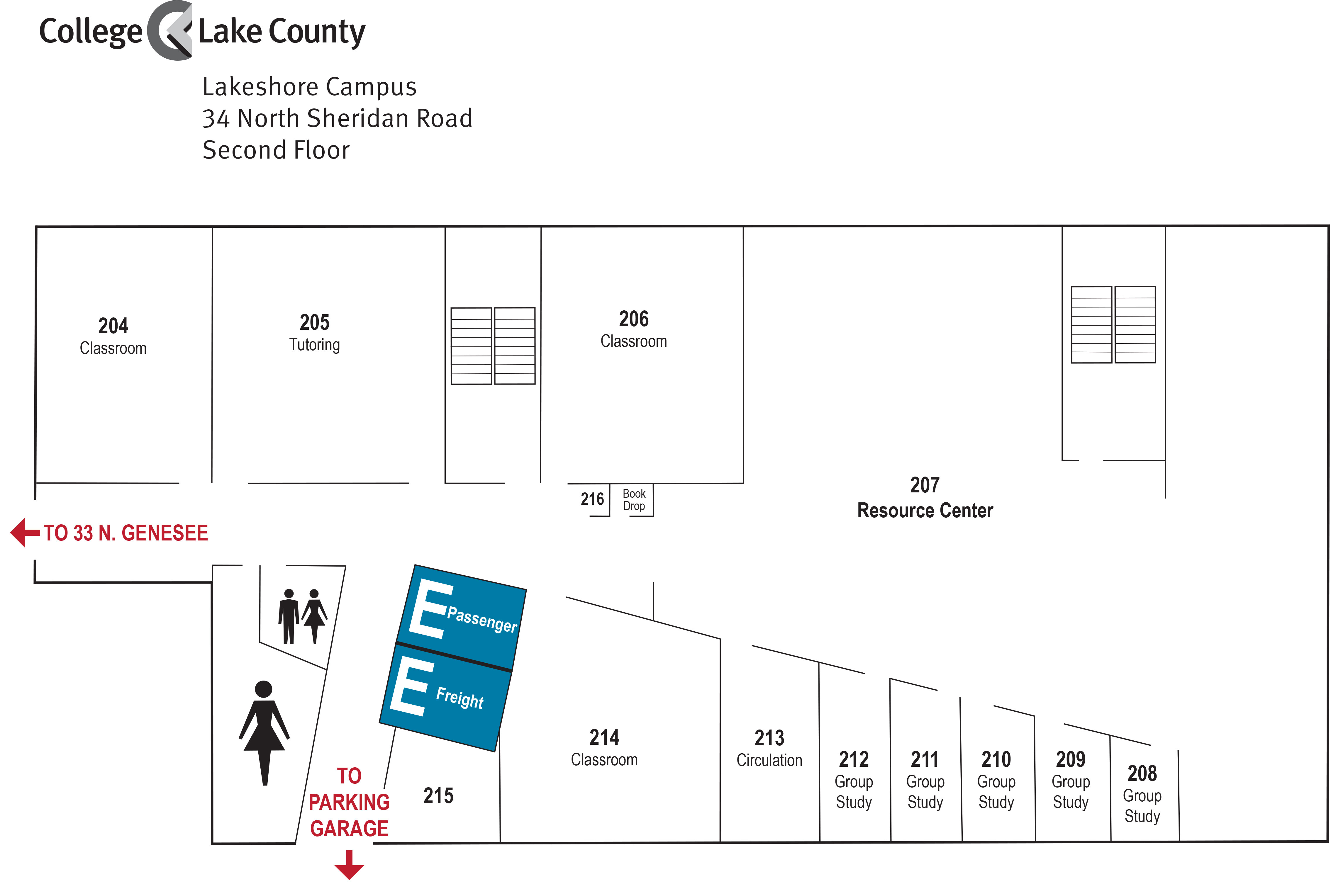 34 N. Sheridan, Second Floor, Lakeshore Campus, Waukegan