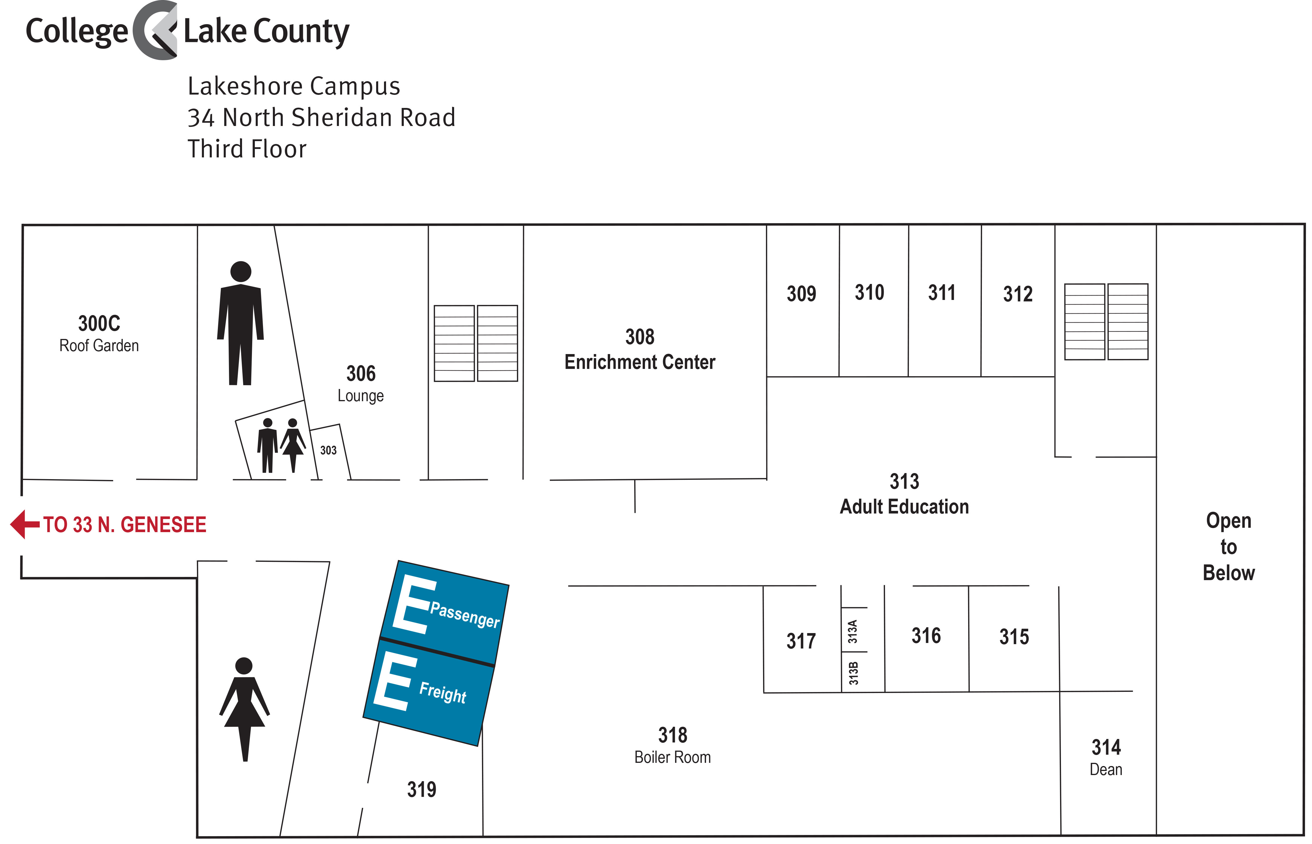 34 N. Sheridan, Third Floor, Lakeshore Campus, Waukegan