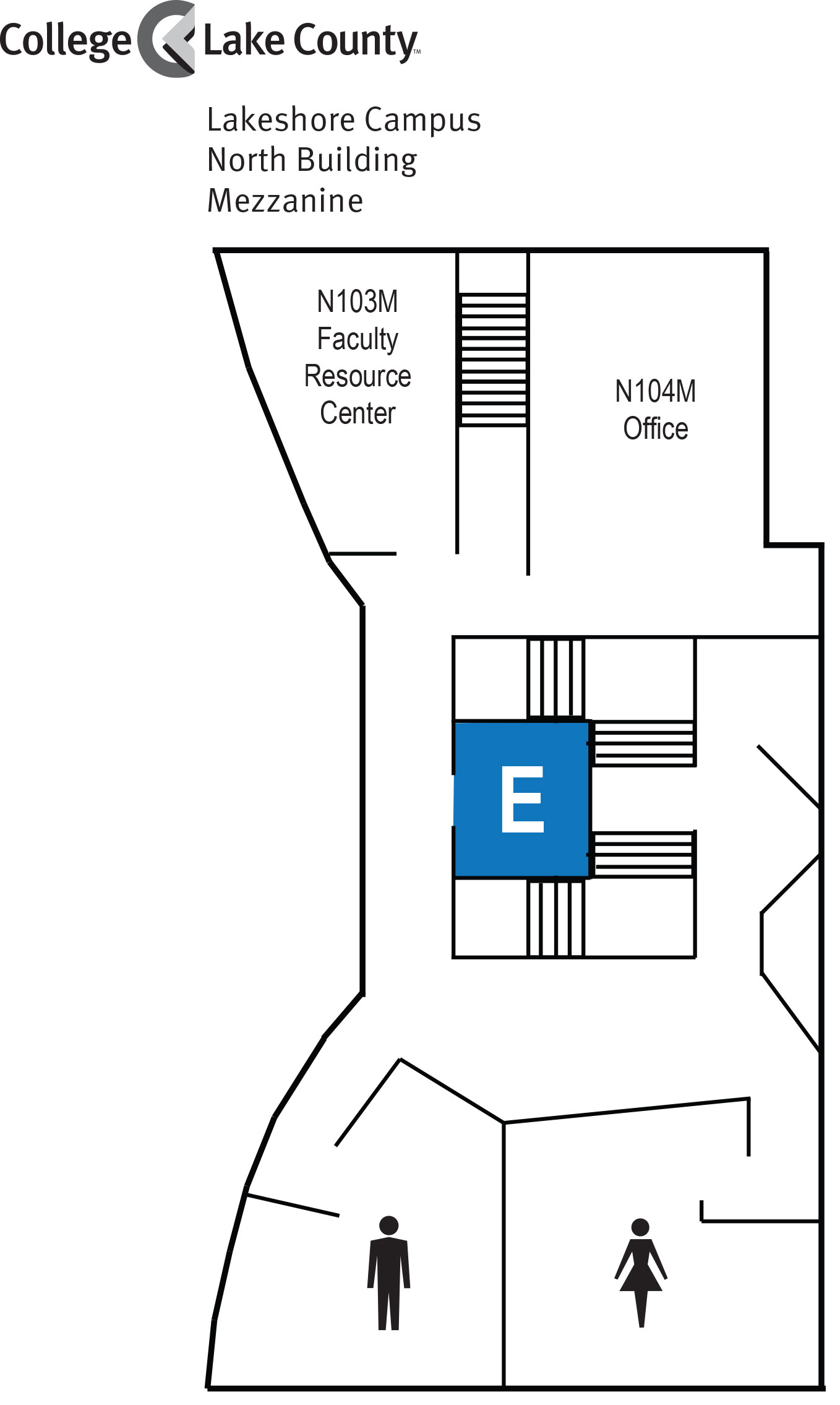North Building: 111 North Genesee, Mezzanine, Lakeshore Campus, Waukegan