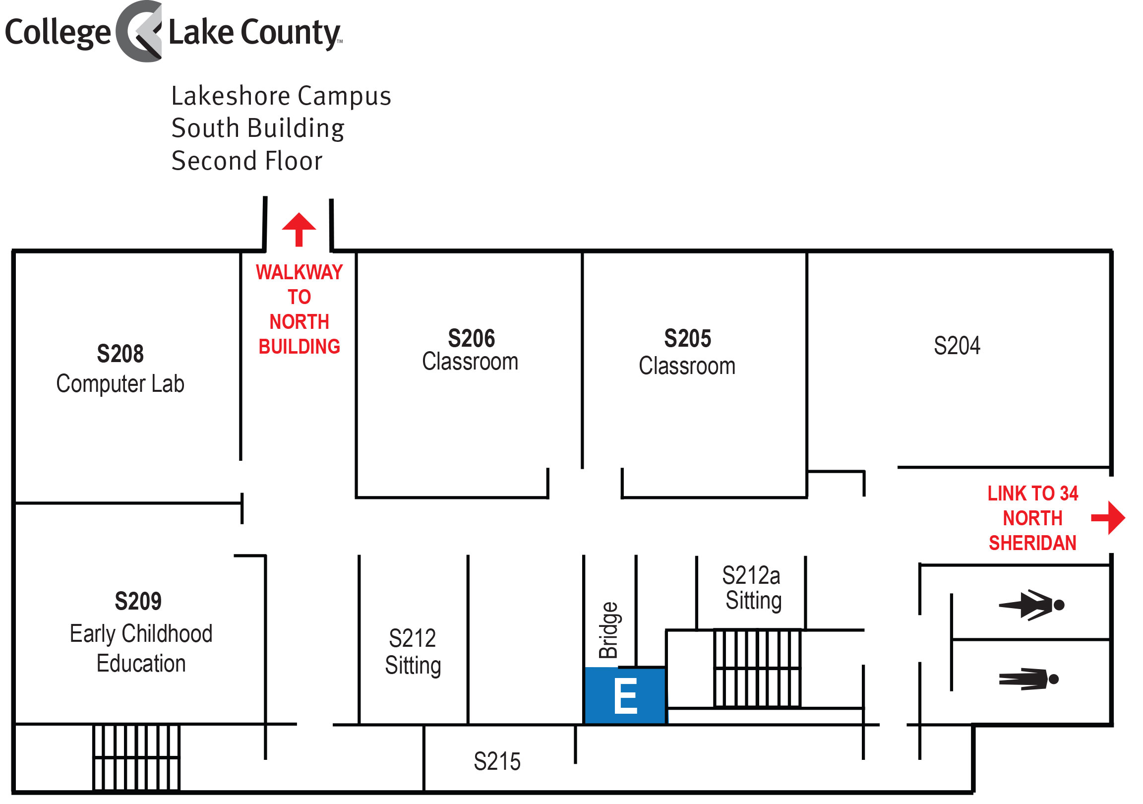 South Building: 33 N. Genesee, Second Floor, Lakeshore Campus, Waukegan