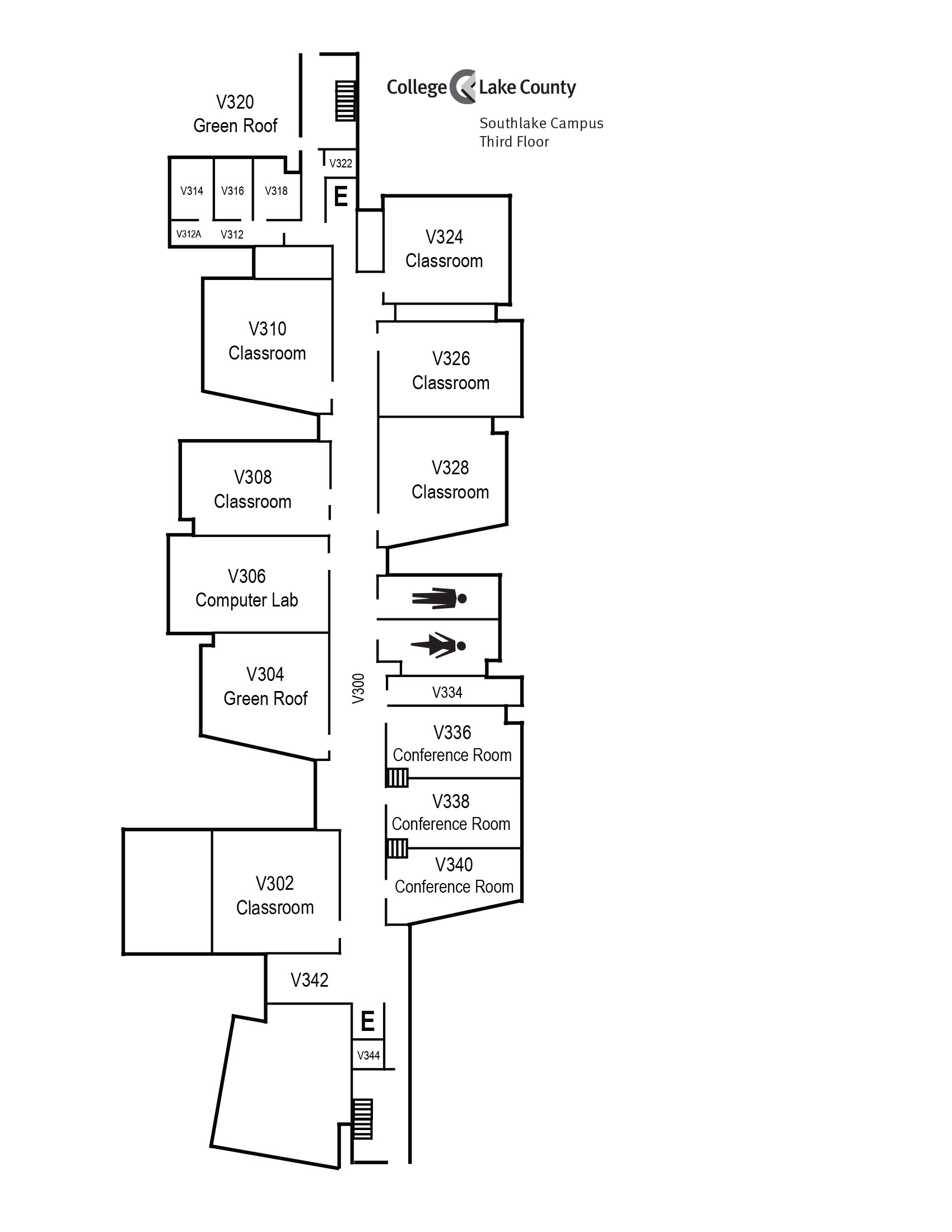 Third floor map of Southlake Campus, Vernon Hills, IL