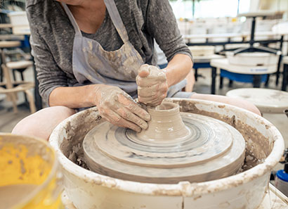 Wheel throwing ceramics demonstration
