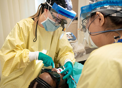 Patient getting treatment at CLC Dental Hygiene Clinic