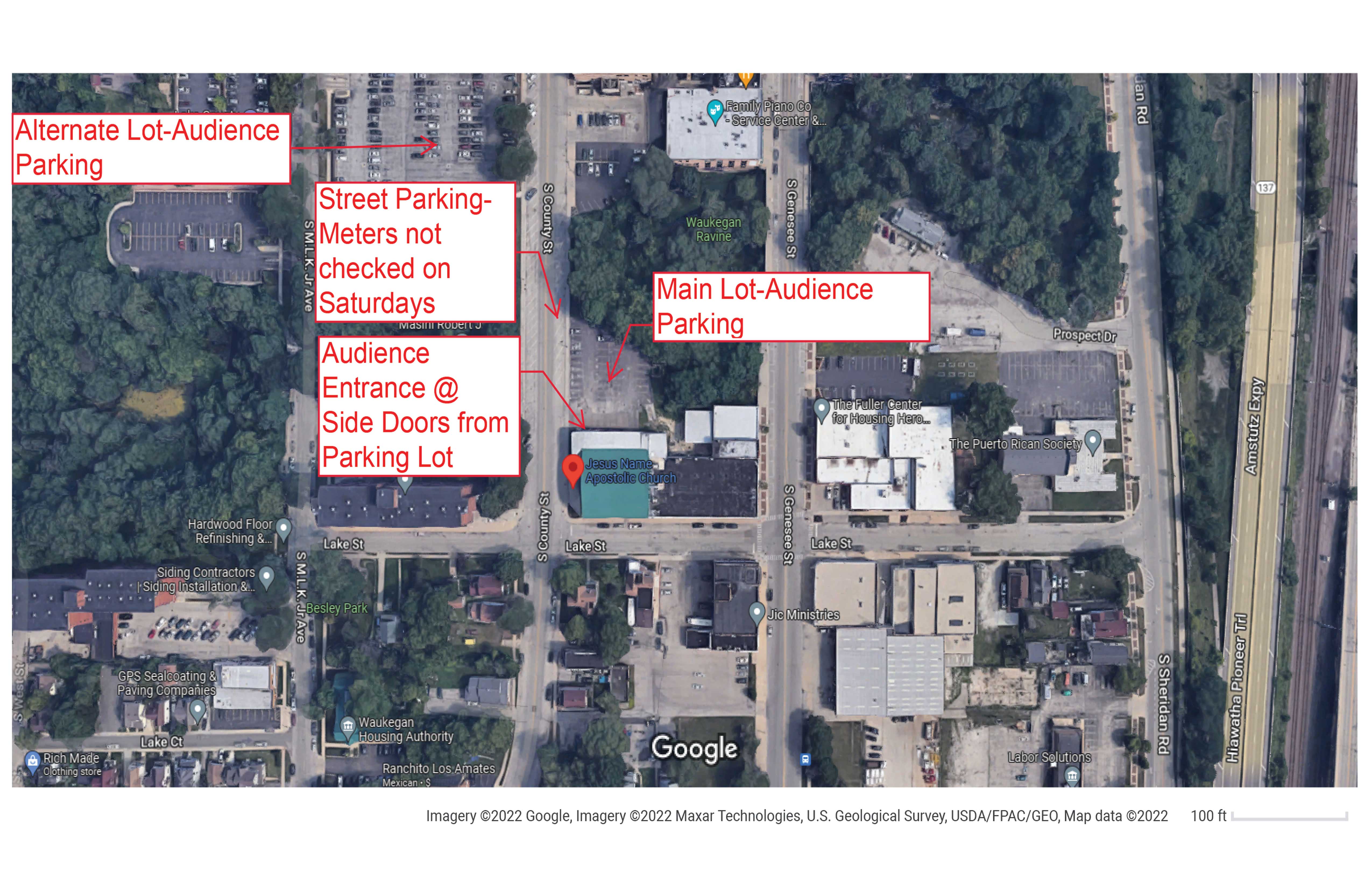 Salute to Gospel Venue Parking Map