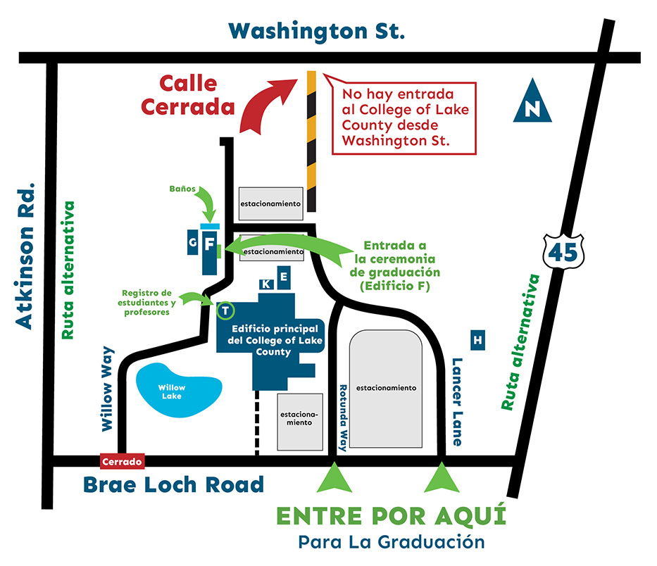 Alternate routes for commencement in Spanish