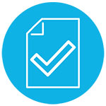 line drawing of check mark on paper