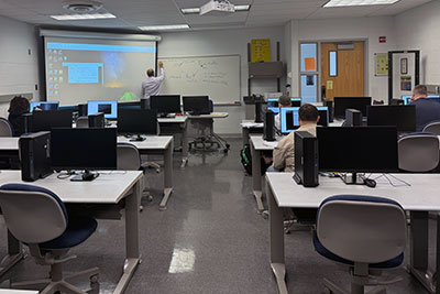 IT classroom at College of Lake County, Grayslake Campus