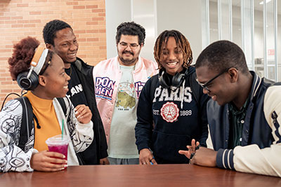 Group of students laughing and enjoying each other's company