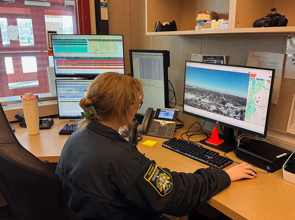 CLC student apprentice working at the Gurnee Police Department.
