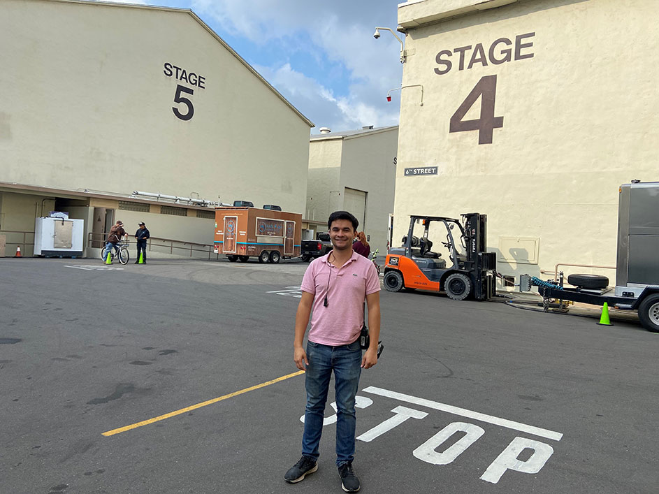 Kenneth Dantes on a Hollywood studio lot