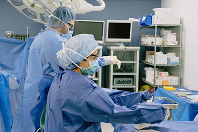 Students practice skills in surgical technology program