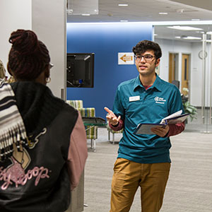 Take a tour of CLC to see what you can accomplish here. Student taking a tour of CLC campus with student ambassador