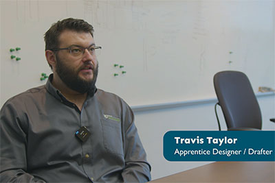 Travis Taylor discussing the CLC CAD-Drafting Technology program