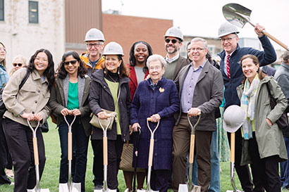 Attendees at the Urban Farm Center ground breaking