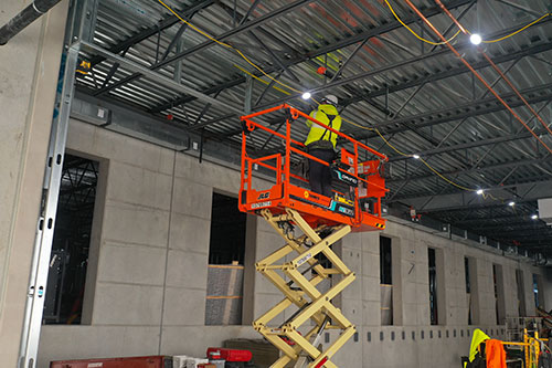 Interior view of Urban Farm Center construction as of January 2026